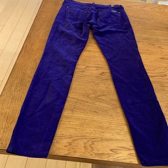 7 FOR ALL MANKIND PURPLE VELOUR SKINNY PANTS.  NEW - Picture 12 of 13